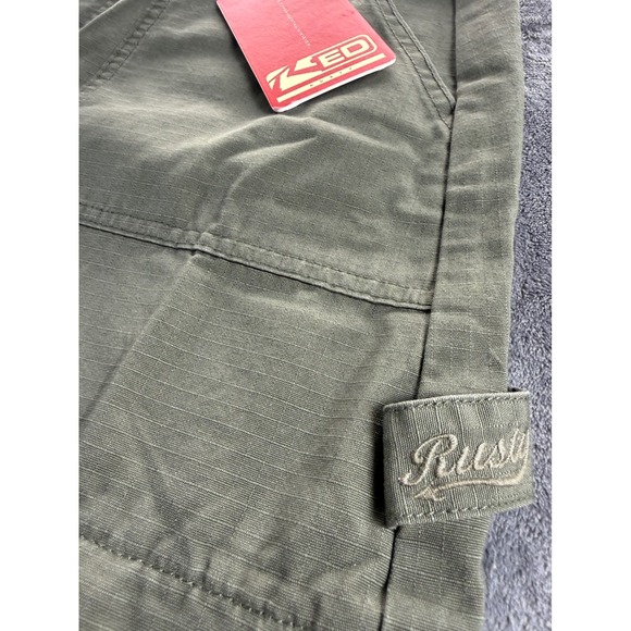 Rusty Billie green Rise Ripstop Zip Off Skirt Army Green Maxi Mini L NEW - Picture 3 of 11